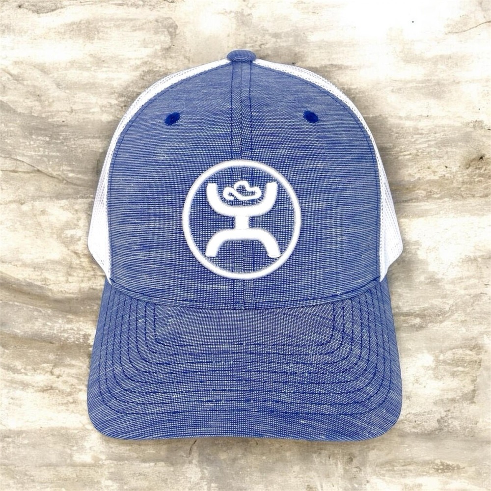 Hooey O Classic Logo Trucker Hat Blue White Mesh Snapback Adjustable Cap
